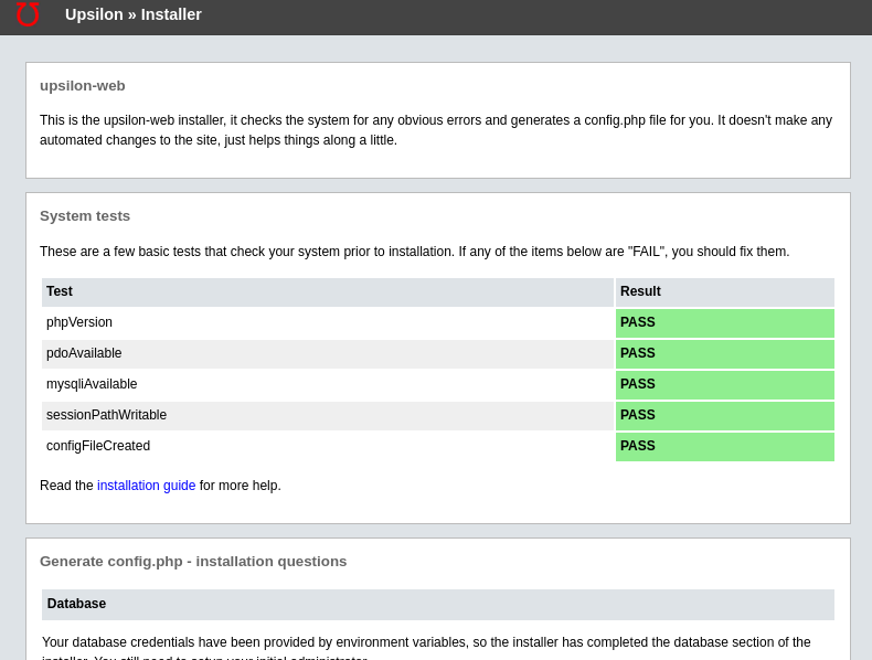 web installer firststart